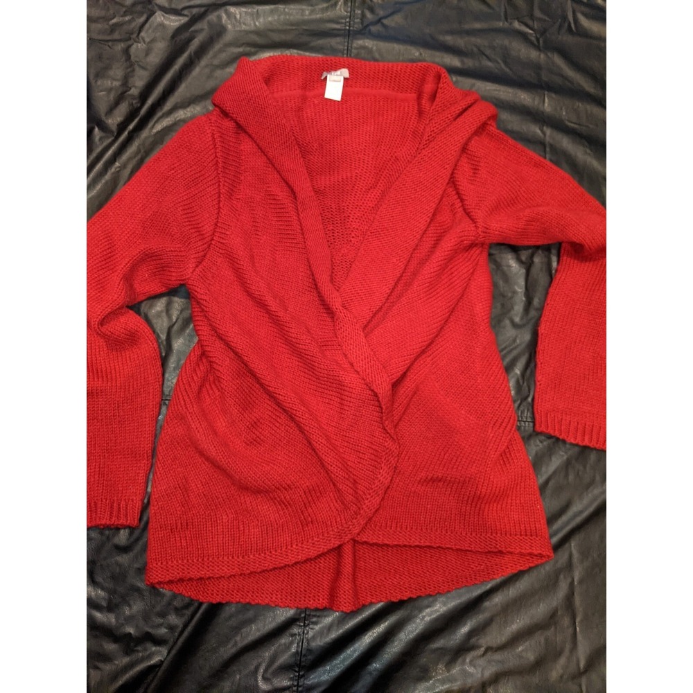 J. Jill Sweater Wool Blend Open Front Cardigan Red Size‎ Medium